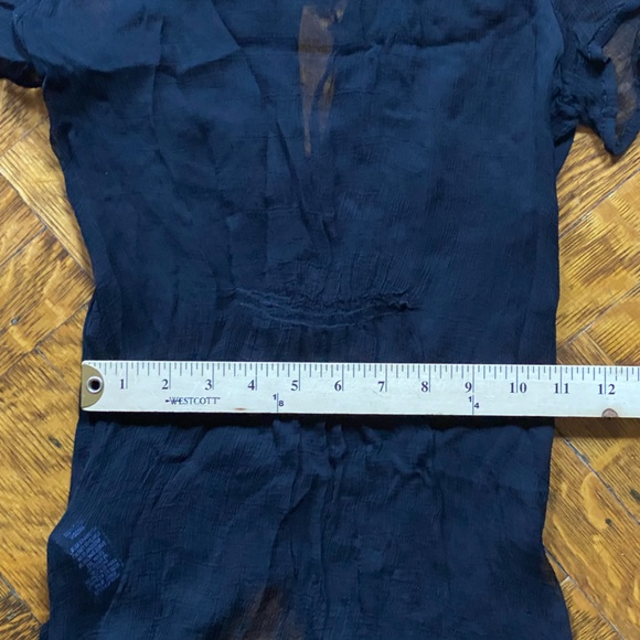 Black Sheer Blouse with Sequins Embellishments - Size S - Picture 4 of 9